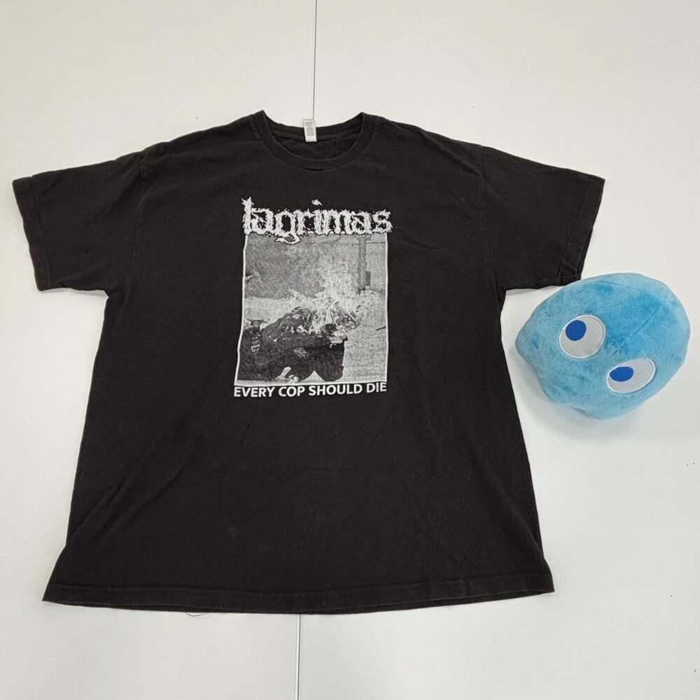 Lagrimas Crust Punk Band Graphic Tee Shirt Size L